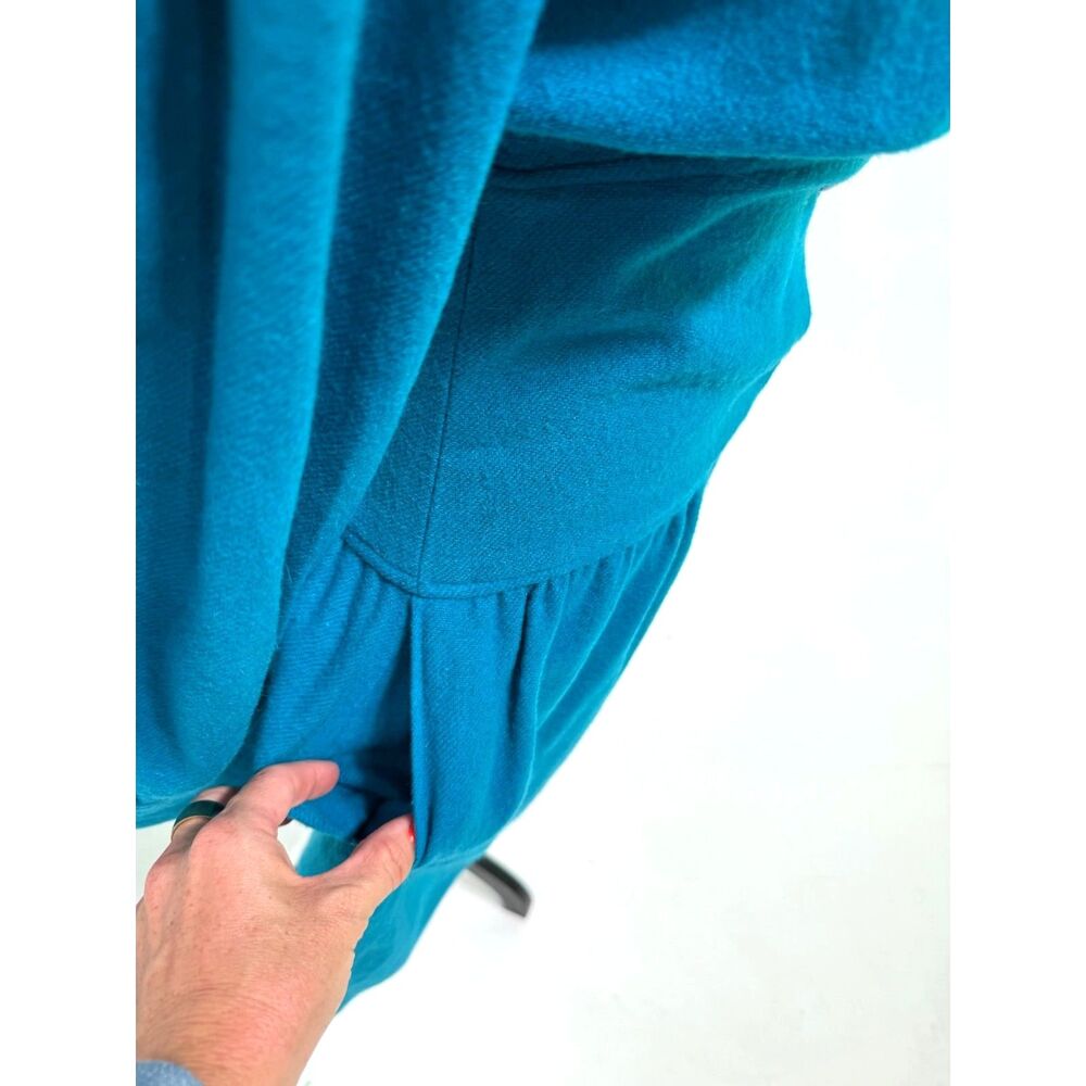 Luisa Spagnoli	vintage teal wool knee length dress - Picture 7 of 9